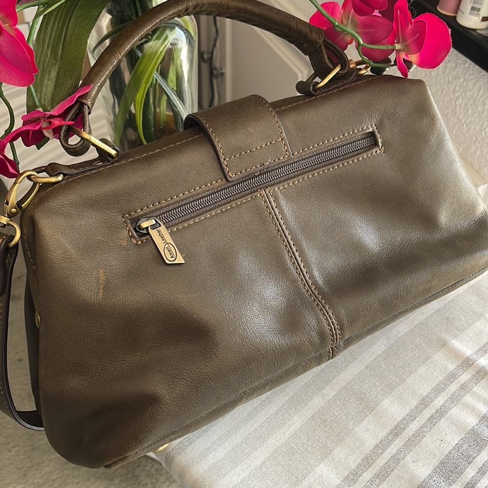 Ameri Leather Doctors Handbag/Crossbody. Olive Gr… - image 2